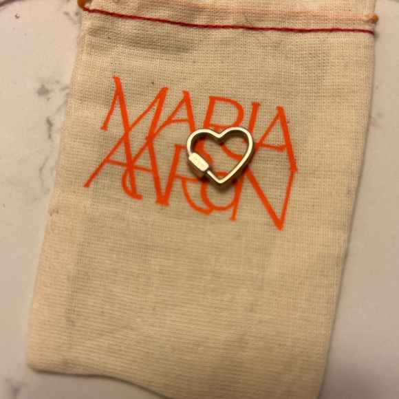 Marla Aaron Heart Lock “Lock Your Mom” Sterling Silver Carabiner Charm - Picture 4 of 5